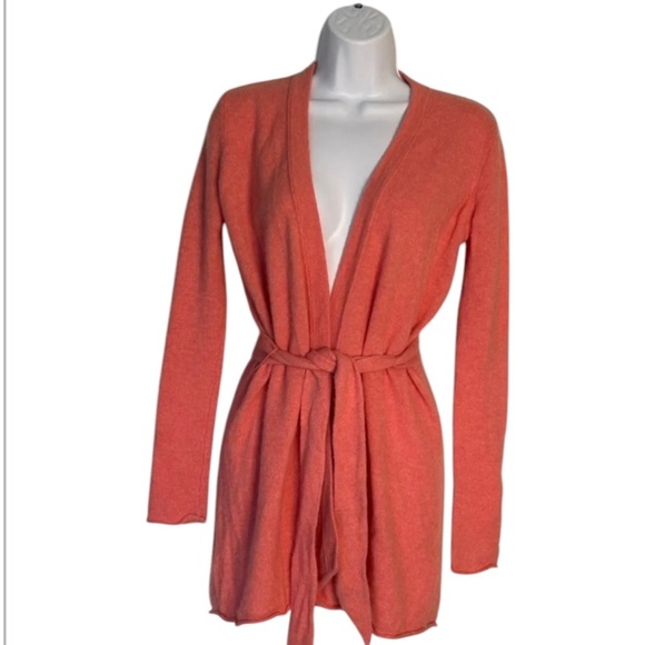 Calypso St Barth 100% cashmere pink open cardigan belted Size XS - Picture 1 of 7